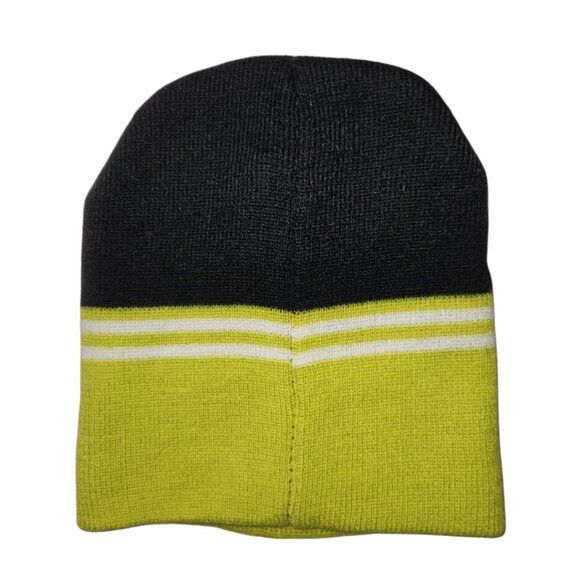 Chicago Wolves Hockey Winter Beanie Hat Adult One Size Lime Green Black Knit - Picture 2 of 2